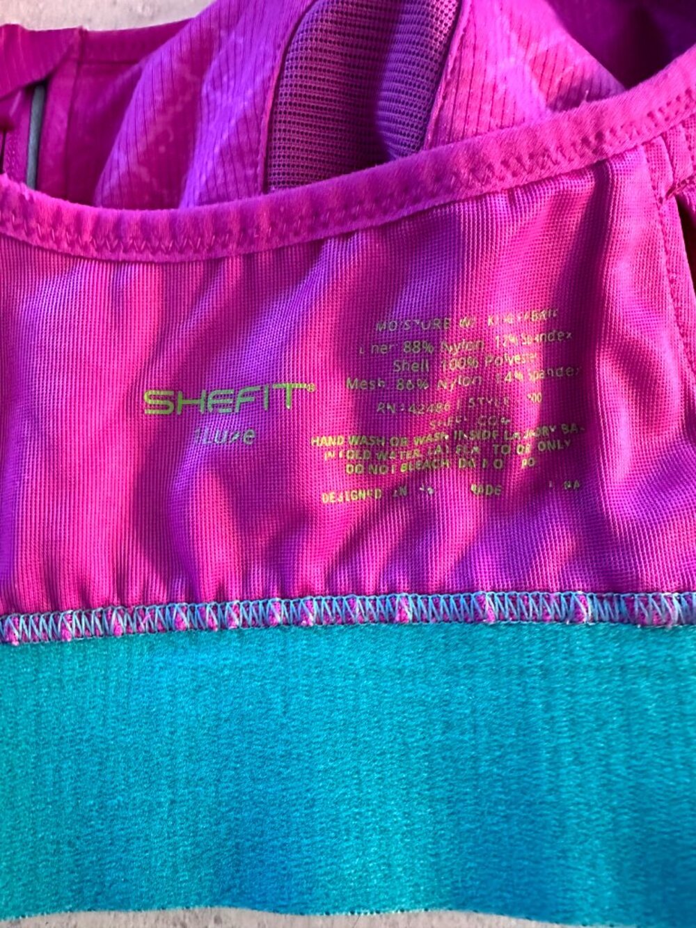 Shefit Women's Flex Sports Bra High Impact 1Luxe Athleisure Pink/green - Picture 7 of 7